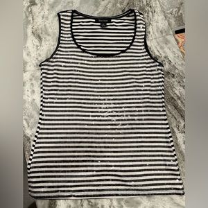 White House Black Market.  Striped Party top!